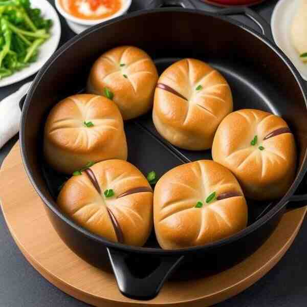 Мясо с овощами и рулетиками в горшочке